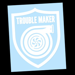 Trouble Maker (White) Decal